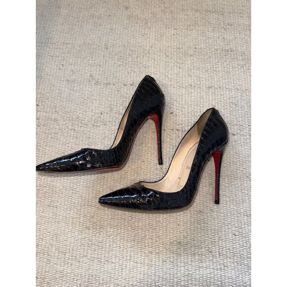 Christian Louboutin Black Python So Kate Heels Size 39 - Picture 1 of 4